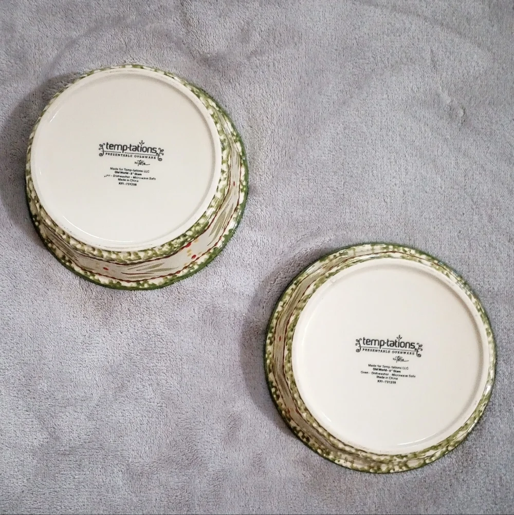 Temptations By Tara Oven To Table Mini Pie Bakers Old World Green